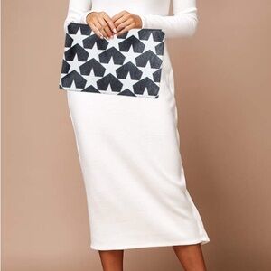 Authentic Givenchy Black and White Large Star Clutch